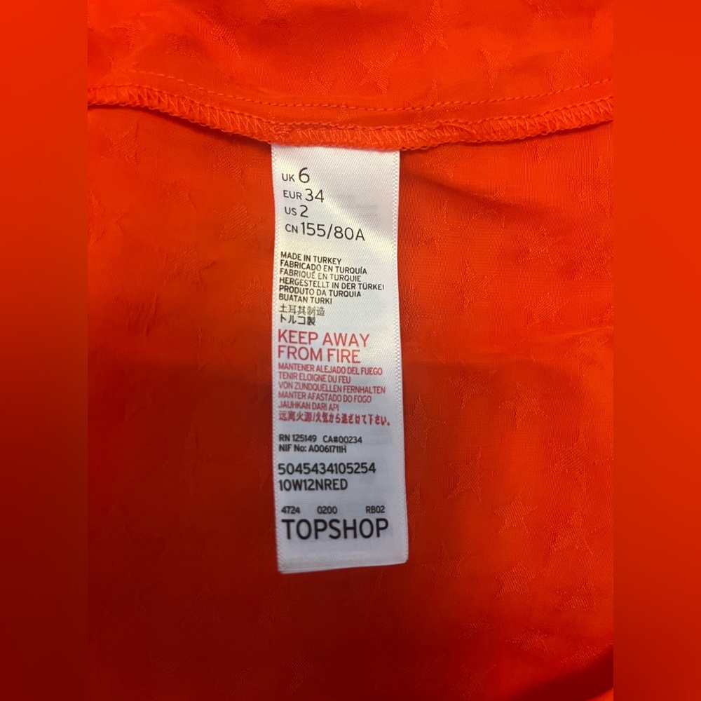 TOPSHOP Women’s Jacquard Ruched Slip Dress Maxi Asymmetrical Hem Red Size 6 - Picture 5 of 7